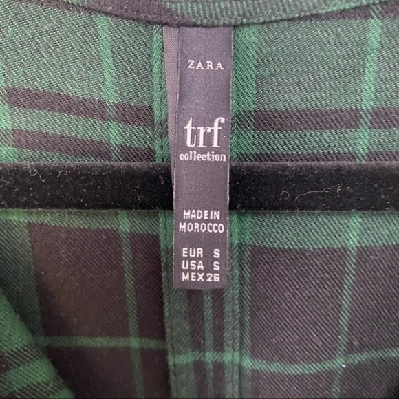 ZARA TRF Green Plaid Tunic Dress - Picture 6 of 9